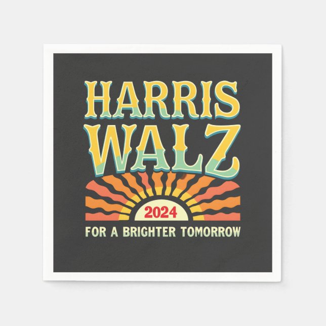 Harris Waltz for A Brighter Tomorrow Kamala Harris Napkin (Front)