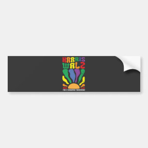 Harris Waltz for a Brighter Tomorrow Kamala LGBT Bumper Sticker