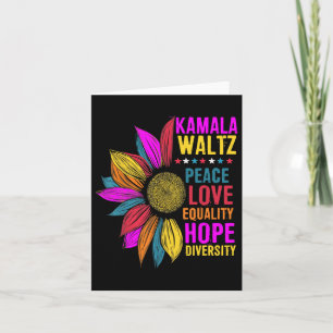 Harris Waltz Peace Love Equality Hope Diversity  Card
