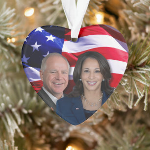 Harris Waltz Photo 2024 - Kamala Harris Tim Waltz Ornament