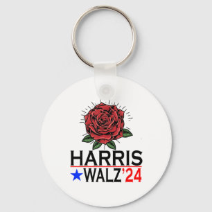 Harris Waltz Vote Kamala Flower 2024 Key Ring