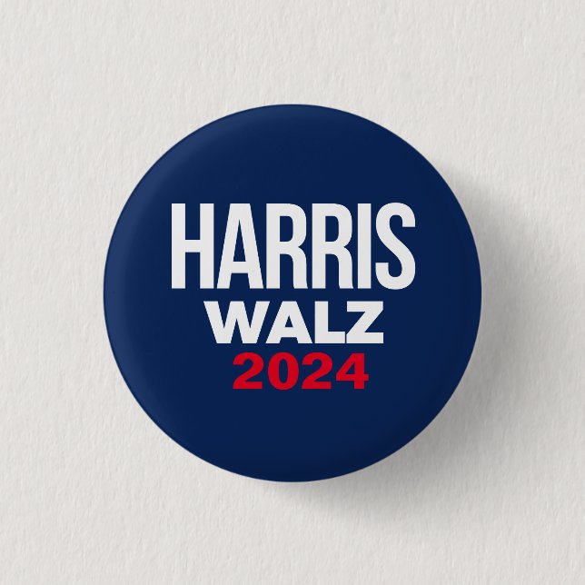 Harris Walz 2024 3 Cm Round Badge (Front)