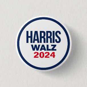 HARRIS WALZ 2024 3 CM ROUND BADGE