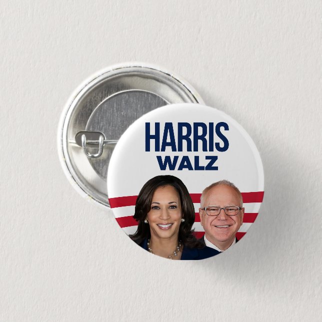 Harris Walz 2024 3 Cm Round Badge (Front & Back)