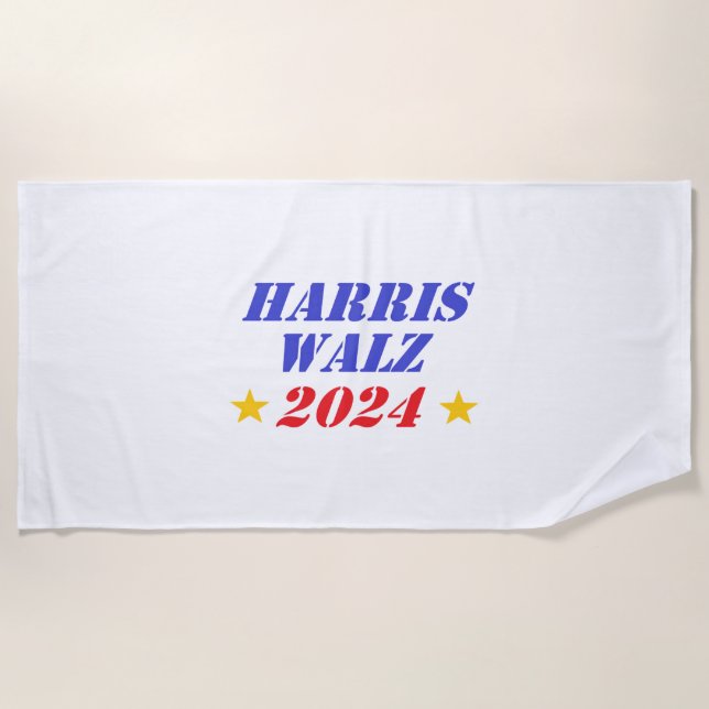 Harris Walz 2024 _8 Beach Towel (Front)