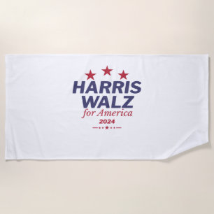 Harris Walz 2024 Active  Beach Towel
