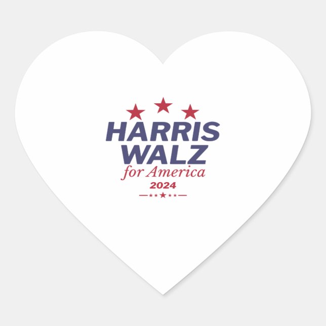 Harris Walz 2024 Active  Heart Sticker (Front)