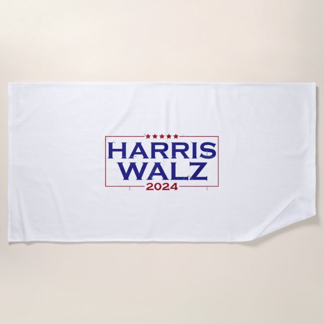 Harris Walz 2024  Beach Towel (Front)