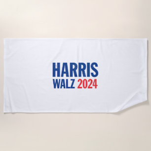 Harris Walz 2024  Beach Towel