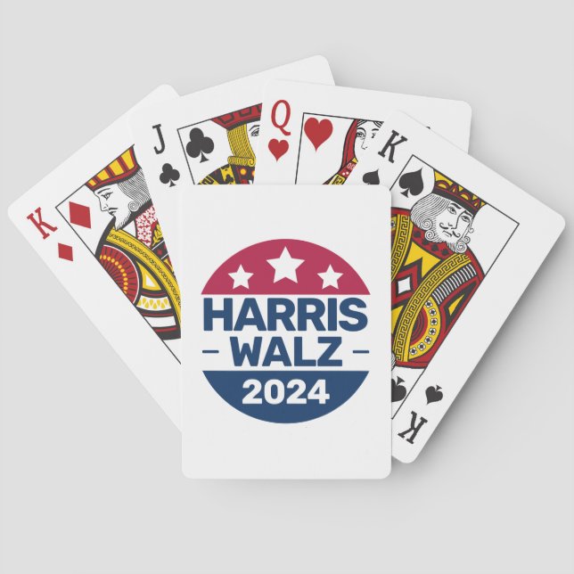 Harris Walz 2024 Campaign for President Patriotic  Playing Cards (Back)