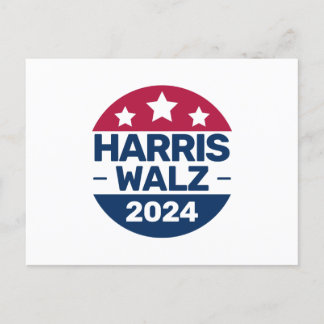 Harris Walz 2024 Campaign for President Patriotic  Postcard