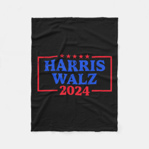 Harris Walz 2024 Campaign Logo Democrat Slogan Kam Fleece Blanket