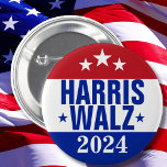 Harris Walz 2024 Campaign Red Blue 6 Cm Round Badge<br><div class="desc">Harris Walz 2024 Campaign Red Blue Show your supporter for Kamala Harris and Tim Walz at any convention,  rally,  voting event! A great way to drum up for votes for the Democratic party! Perfect for men,  women,  kids,  boys, </div>