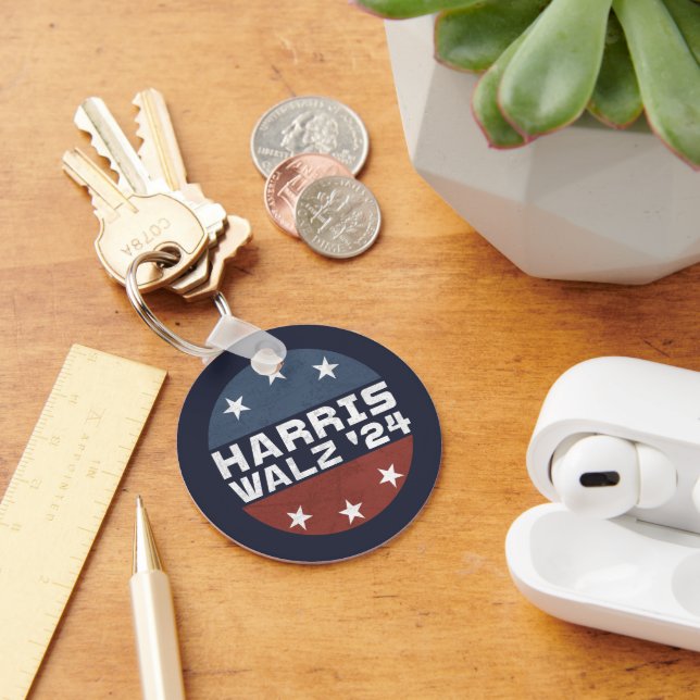 Harris Walz 2024 Campaign USA Flag Key Ring (Desk)