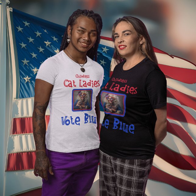 Harris Walz 2024 Childless Cat Ladies Vote Blue T-Shirt (Creator Uploaded)