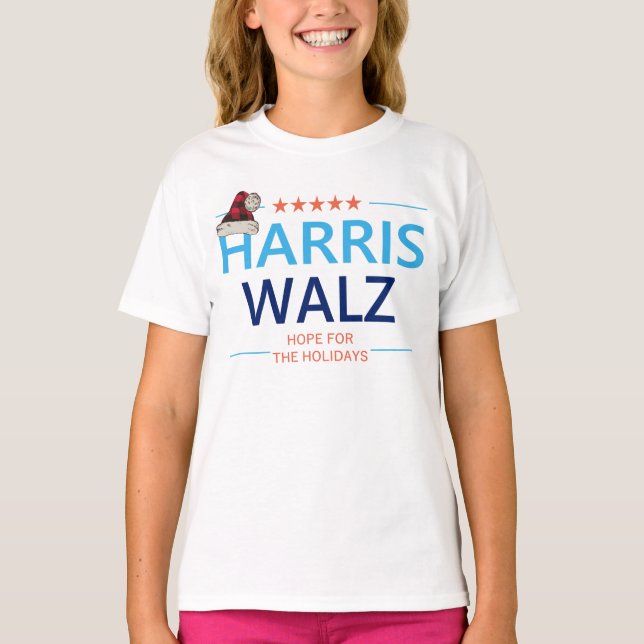Harris Walz 2024 Christmas Hope for the Holidays T-Shirt (Front)