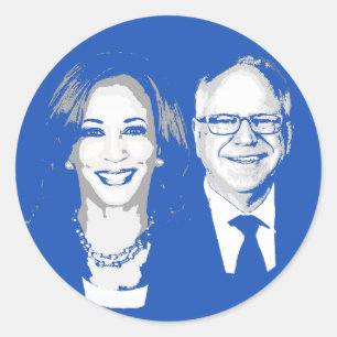 Harris Walz 2024 Classic Round Sticker