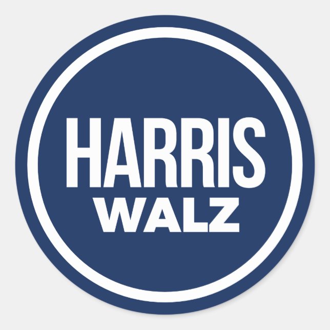 Harris Walz 2024 Classic Round Sticker (Front)