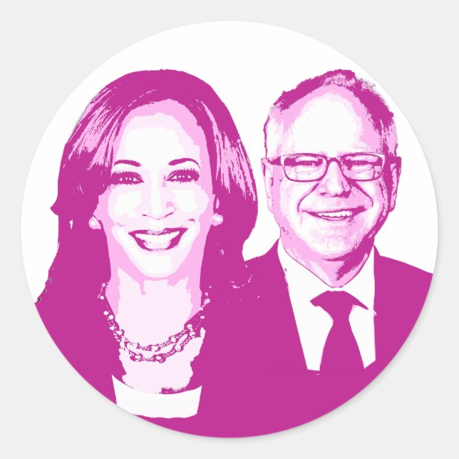 Harris Walz 2024 Classic Round Sticker (Front)