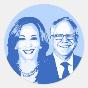 Harris Walz 2024 Classic Round Sticker