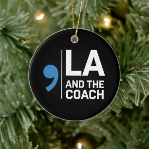 Harris Walz 2024 Comma La and The Coach 2024 Ceramic Tree Decoration
