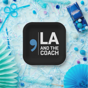 Harris Walz 2024 Comma La and The Coach 2024  Paper Plate