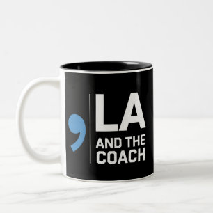 Harris Walz 2024 Comma La and The Coach 2024 Two-Tone Coffee Mug