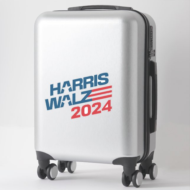 Harris Walz 2024 Custom-Cut Vinyl Sticker (Suitcase)
