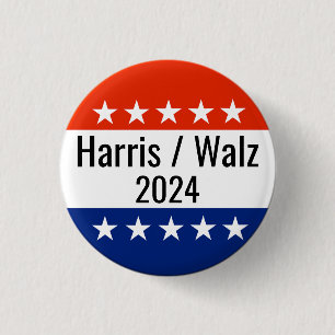 Harris Walz 2024 Election 3 Cm Round Badge