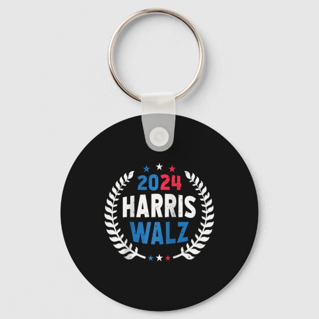 Harris Walz 2024 Election Kamala Harris Tim Waltz  Key Ring (Front)