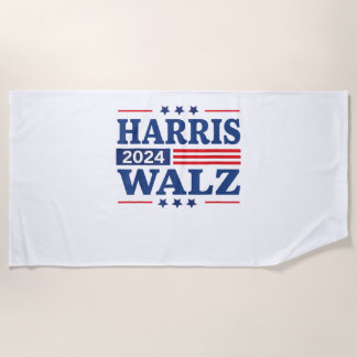 Harris Walz 2024 Election Kamala Harris Tim Walz 2 Beach Towel