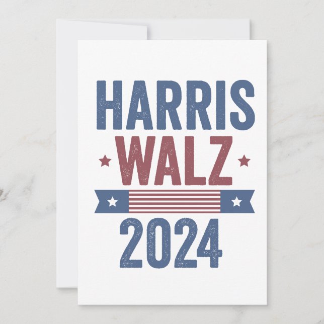 Harris Walz 2024 Election Kamala Tim Waltz America Invitation (Front)