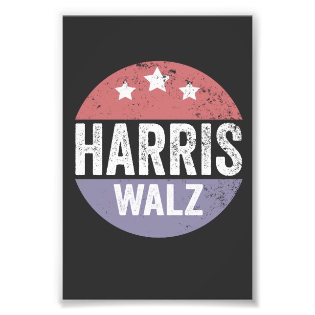 Harris Walz 2024 Election Kamala Tim Waltz America Photo Print (Front)
