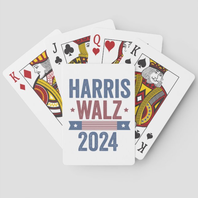 Harris Walz 2024 Election Kamala Tim Waltz America Playing Cards (Back)