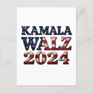 Harris Walz 2024 Election Kamala Tim Waltz  Postcard