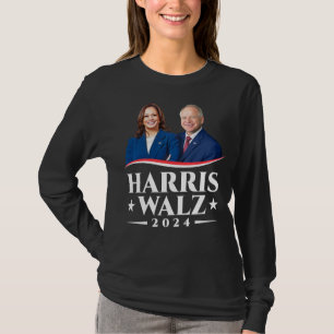 Harris Walz 2024 election photo long sleeves  T-Shirt