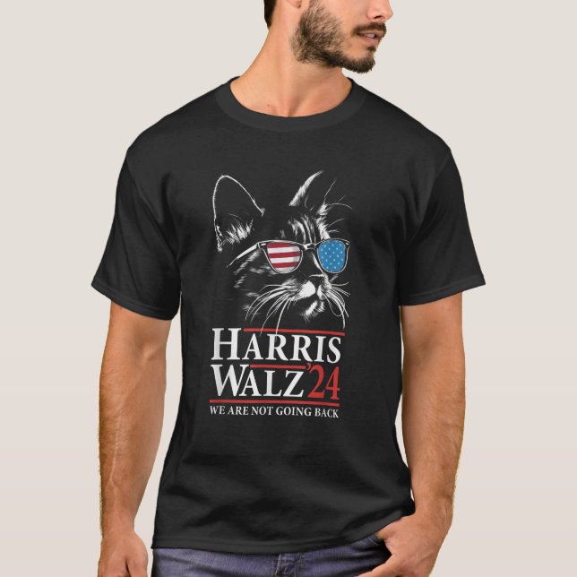 Harris Walz 2024 Election We Are Not Going Back Di T-Shirt (Front)