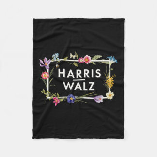 Harris Walz 2024 Floral Flowers Harris Waltz 2024  Fleece Blanket