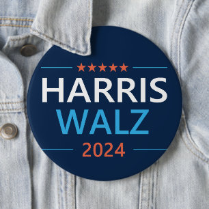 Harris Walz 2024 for President 6 Cm Round Badge