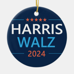 Harris Walz 2024 for President Ceramic Tree Decoration