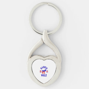 Harris Walz 2024 for President Patriotic Democrat Key Ring