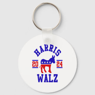 Harris Walz 2024 for President Patriotic Democrat Key Ring