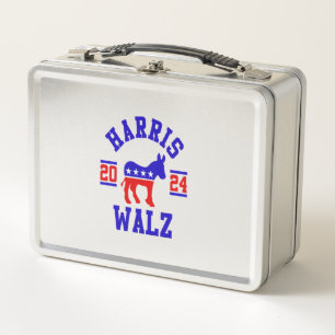 Harris Walz 2024 for President Patriotic Democrat  Metal Lunch Box
