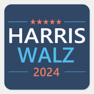 Harris Walz 2024 for President Square Sticker