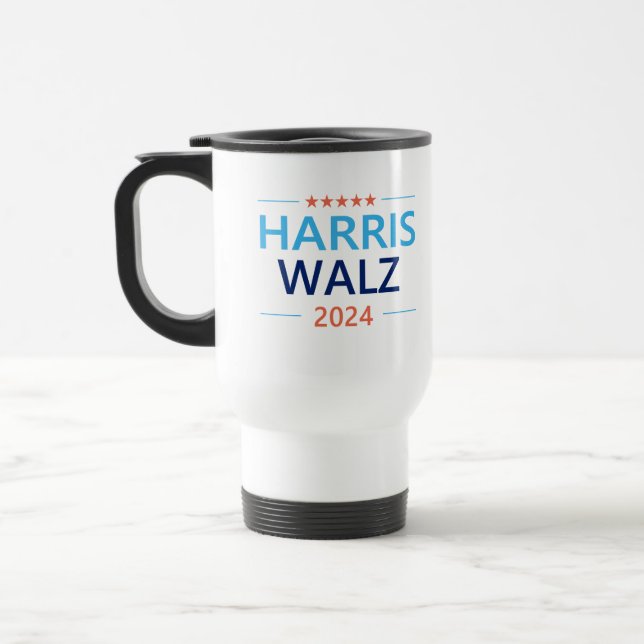 Harris Walz 2024 for President Travel Mug (Left)