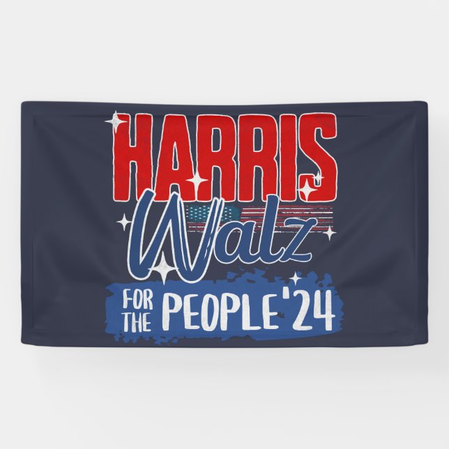 Harris Walz 2024 For the People Election Democrat Banner (Horizontal)