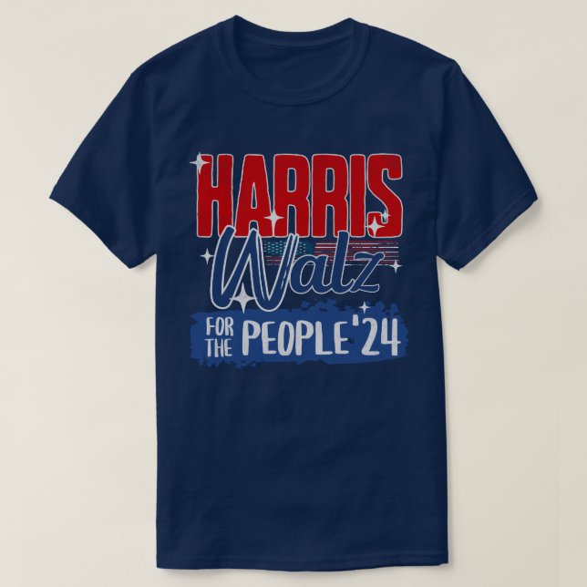 Harris Walz 2024 For the People Election Democrat T-Shirt (Design Front)