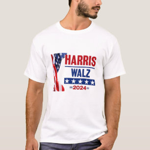 Harris Walz 2024 For The People Red White & Blue T-Shirt