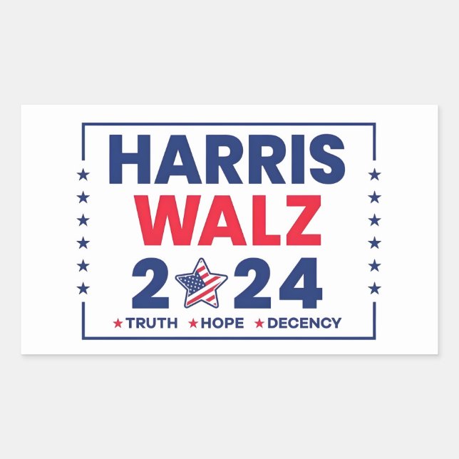 Harris Walz 2024 | Harris Walz Rectangular Sticker (Front)