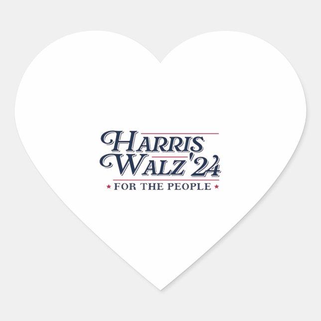Harris Walz 2024  Heart Sticker (Front)